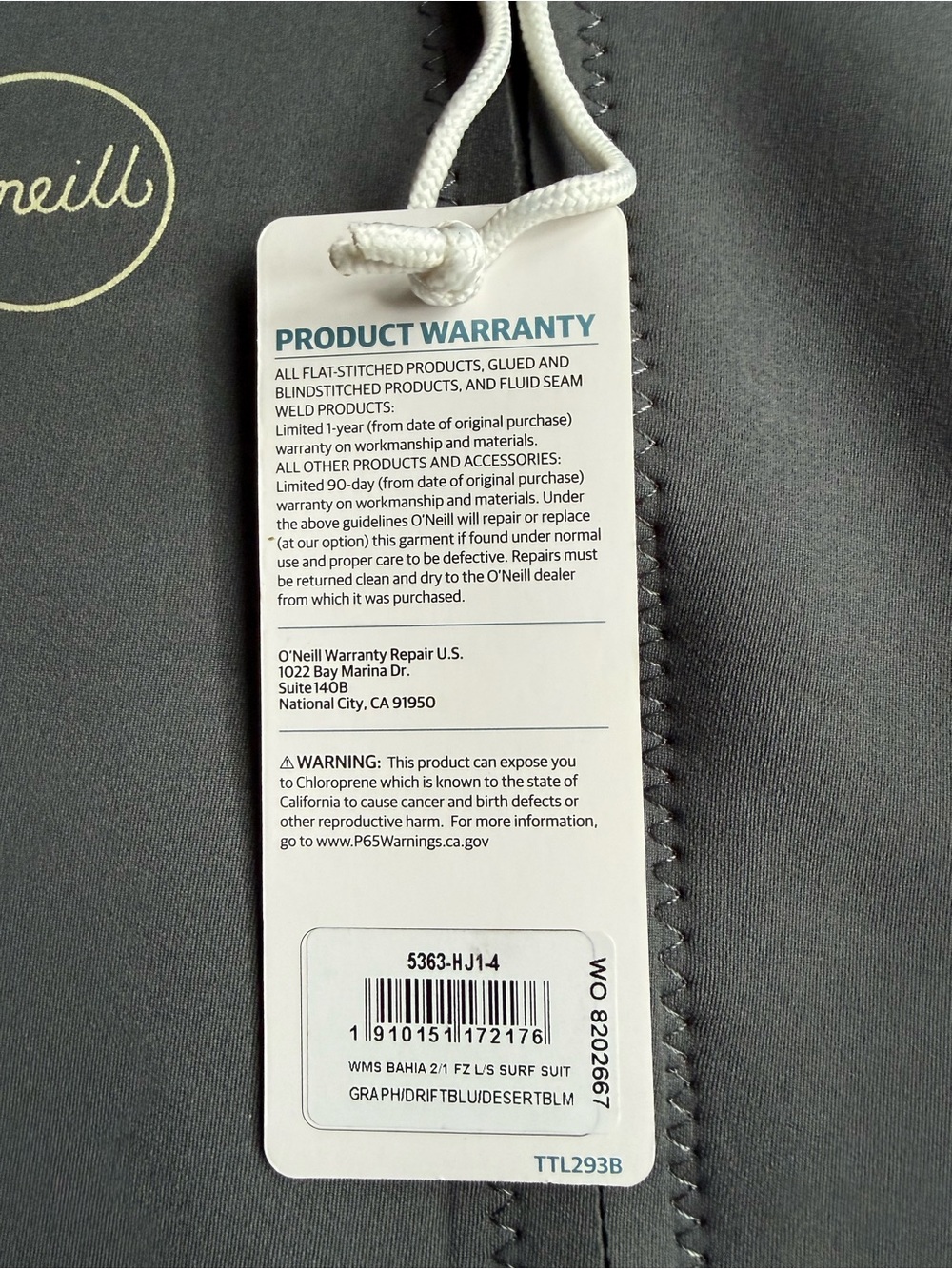 NWT O’Neill Women’s Bahia 2/1mm Front Zip Long Sleeve Surf/Wet Suit – Size 4 - Picture 7 of 12
